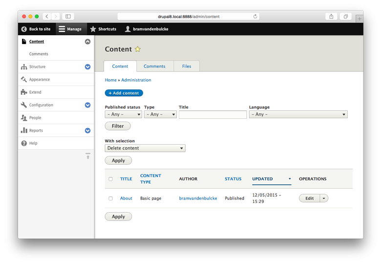 Drupal admin